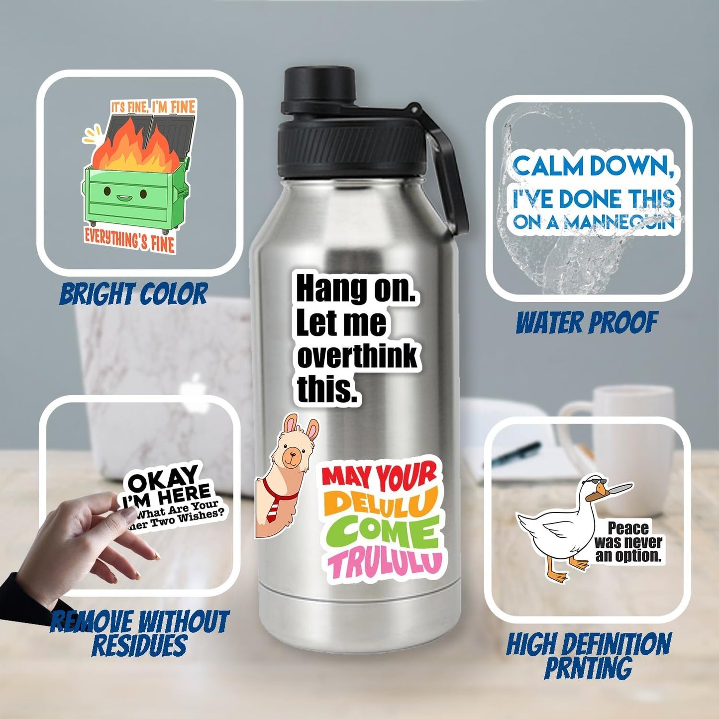 ✨130 Pcs Funny Meme Stickers Set – Hilarious Saying & Cartoon Decals for Laptops, Water Bottles & Gifts | Hot Seller for Humor Lovers!😂