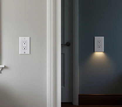Outlet Cover with Integrated LED Night Light