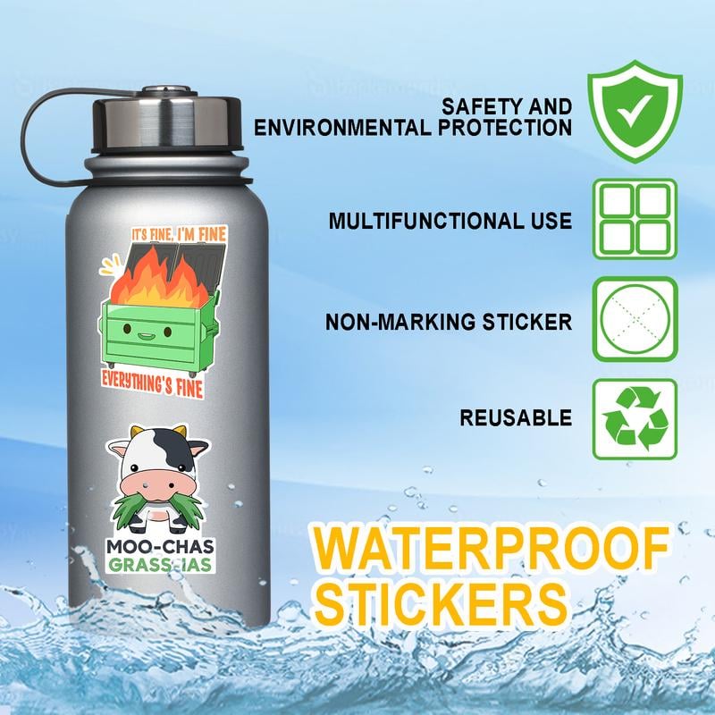 ✨130 Pcs Funny Meme Stickers Set – Hilarious Saying & Cartoon Decals for Laptops, Water Bottles & Gifts | Hot Seller for Humor Lovers!😂