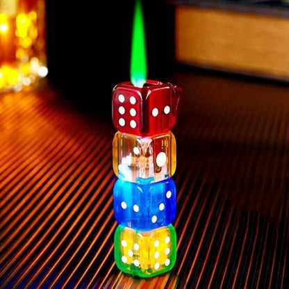 💕Hot sale 49% OFF💖🔥 Creative Gas Lighter – Rechargeable Windproof Green Flame Dice Design 🎲