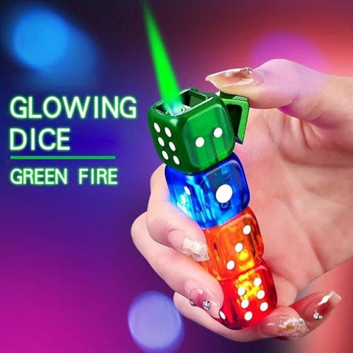 💕Hot sale 49% OFF💖🔥 Creative Gas Lighter – Rechargeable Windproof Green Flame Dice Design 🎲