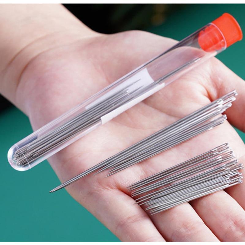 🧵34PCS Big Eye Steel Needles Set - Long & Thin Handmade Quilting & Sewing Needles Kit for DIY Sewing Projects