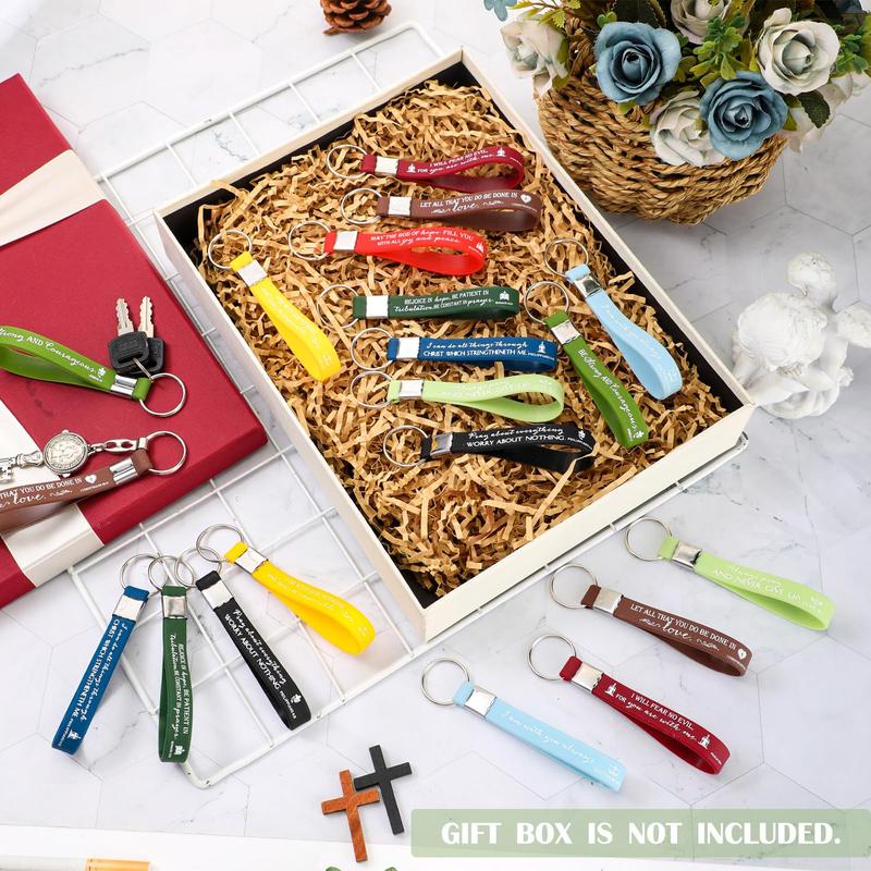 ✨Christian Bible Verse Keychain Set – Inspirational Religious Wristlet Keychains with Faith, Hope & Scripture Quotes | Perfect Gift for Believers & Church Groups!✝️