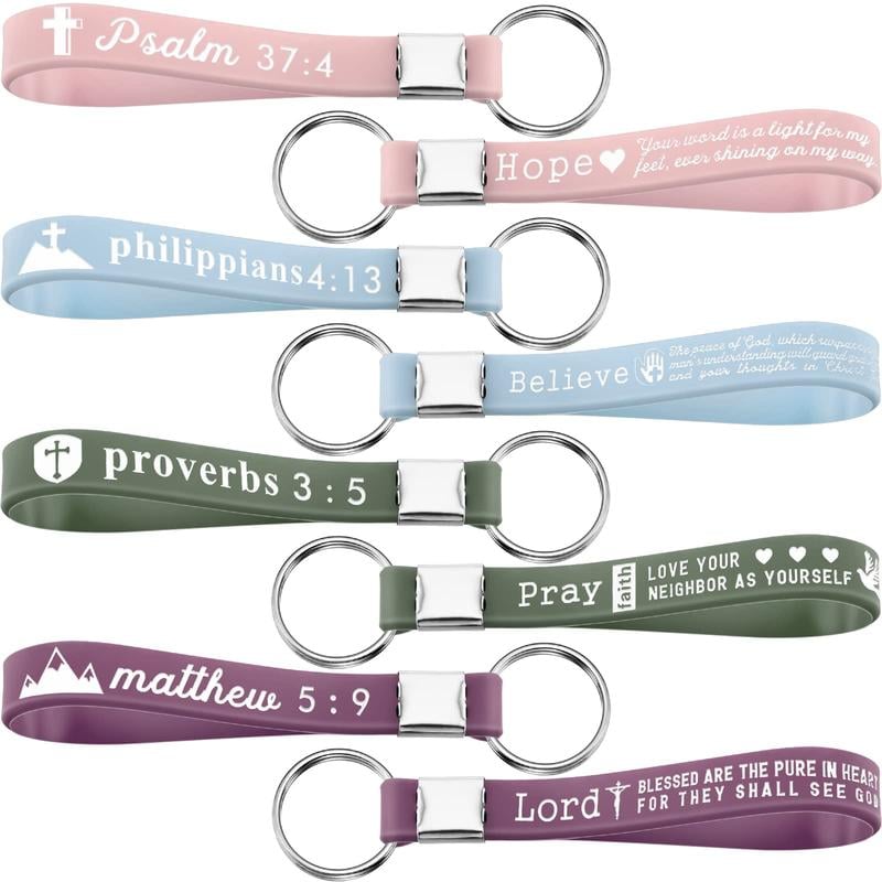 ✨Christian Bible Verse Keychain Set – Inspirational Religious Wristlet Keychains with Faith, Hope & Scripture Quotes | Perfect Gift for Believers & Church Groups!✝️