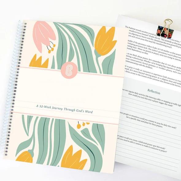 💥Big sale💥📖A Bible Study in One Year - 52-Week Study, A 365-Day Spiritual Journey with Daily Prayer and Notes– Christian Workbook Journal Personalize Bible