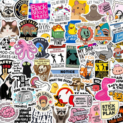 ✨130 Pcs Funny Meme Stickers Set – Hilarious Saying & Cartoon Decals for Laptops, Water Bottles & Gifts | Hot Seller for Humor Lovers!😂