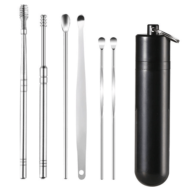🔥Big Sale only $9.99 !!! 🔥 6 Counts Ear Wax Removal Tool Set with Storage Tube