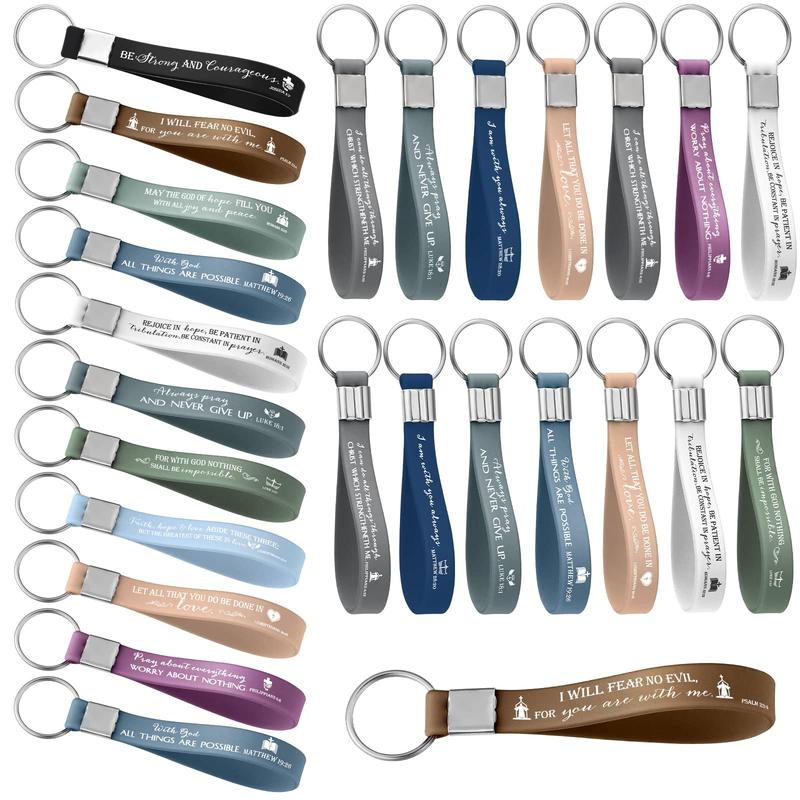 ✨Christian Bible Verse Keychain Set – Inspirational Religious Wristlet Keychains with Faith, Hope & Scripture Quotes | Perfect Gift for Believers & Church Groups!✝️