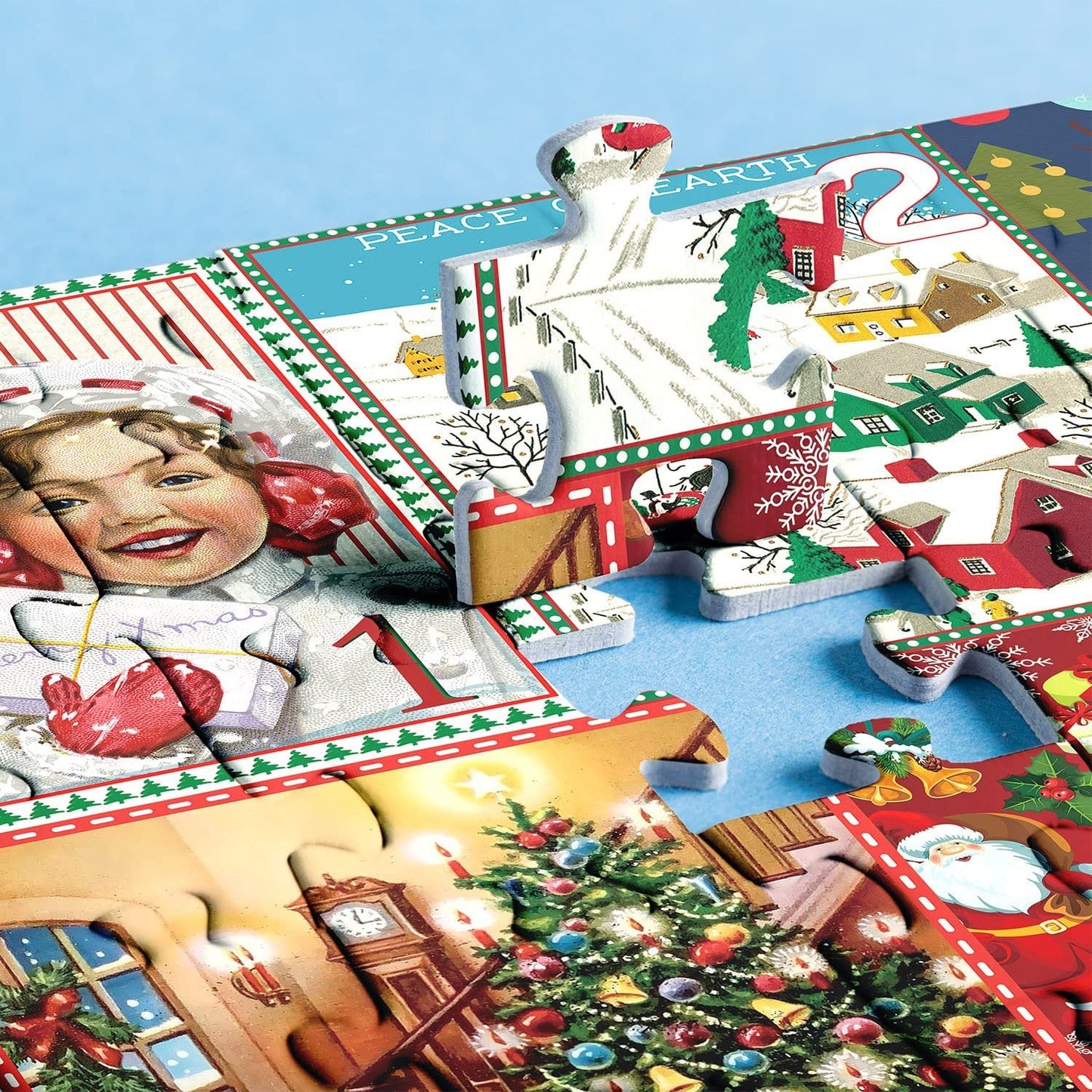 ✨Christmas Countdown Calendar Jigsaw Puzzle – 1000pcs Festive Daily Surprise Puzzle with 24 Holiday Boxes | Cozy Village Scene for Family Xmas Fun & Decor!🎄